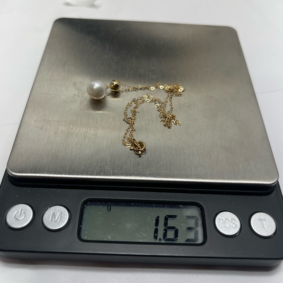 18 k Gold Necklace with 7 mm Akoya Pearl Pendant size 18 inches. - Picture 10 of 12